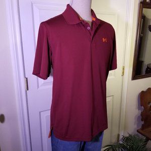 UNDER ARMOUR Polo Golf Shirt Burgundy L, Like New